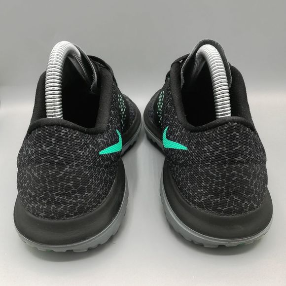 Nike FS Lite Run 2 Black Green Running Shoes - Women's 8.5 - Picture 4 of 8